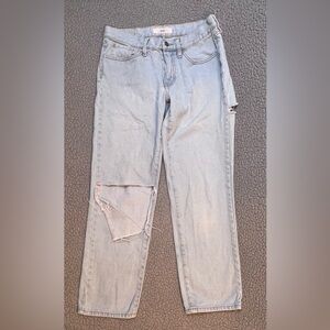 Vans Denim Capri Pants Womens Size 5/27 Distressed Light Wash Jeans